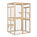 Coziwow 39L Wooden Outdoor Cat Catio - Beige