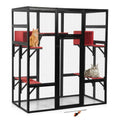 Coziwow 62L Walk-In Wooden Cat Enclosure - Black / Standard