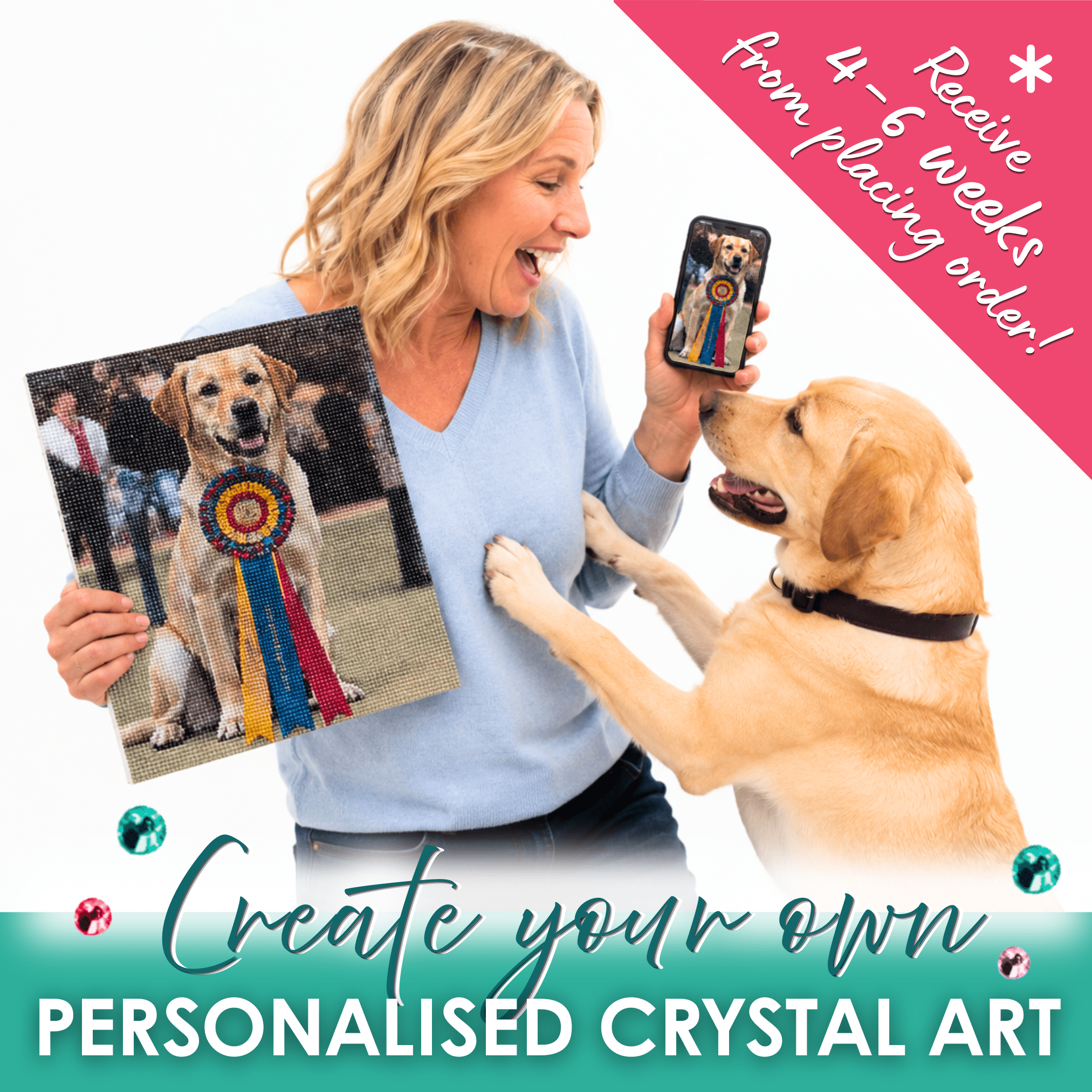 Personalised Crystal Art Canvas Kit - 70x50cm landscape / Mounted