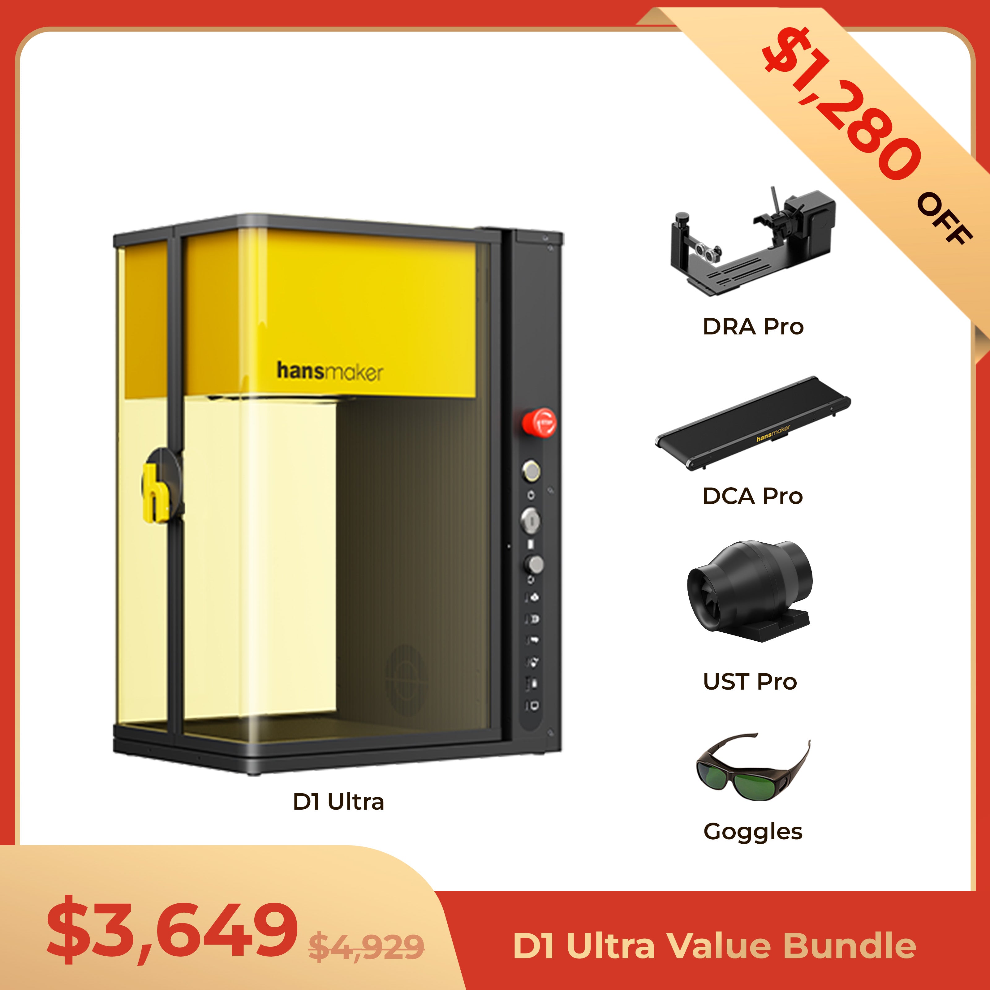 hansmaker D1 Ultra Dual Laser Engraver - D1 Ultra  Value Bundle