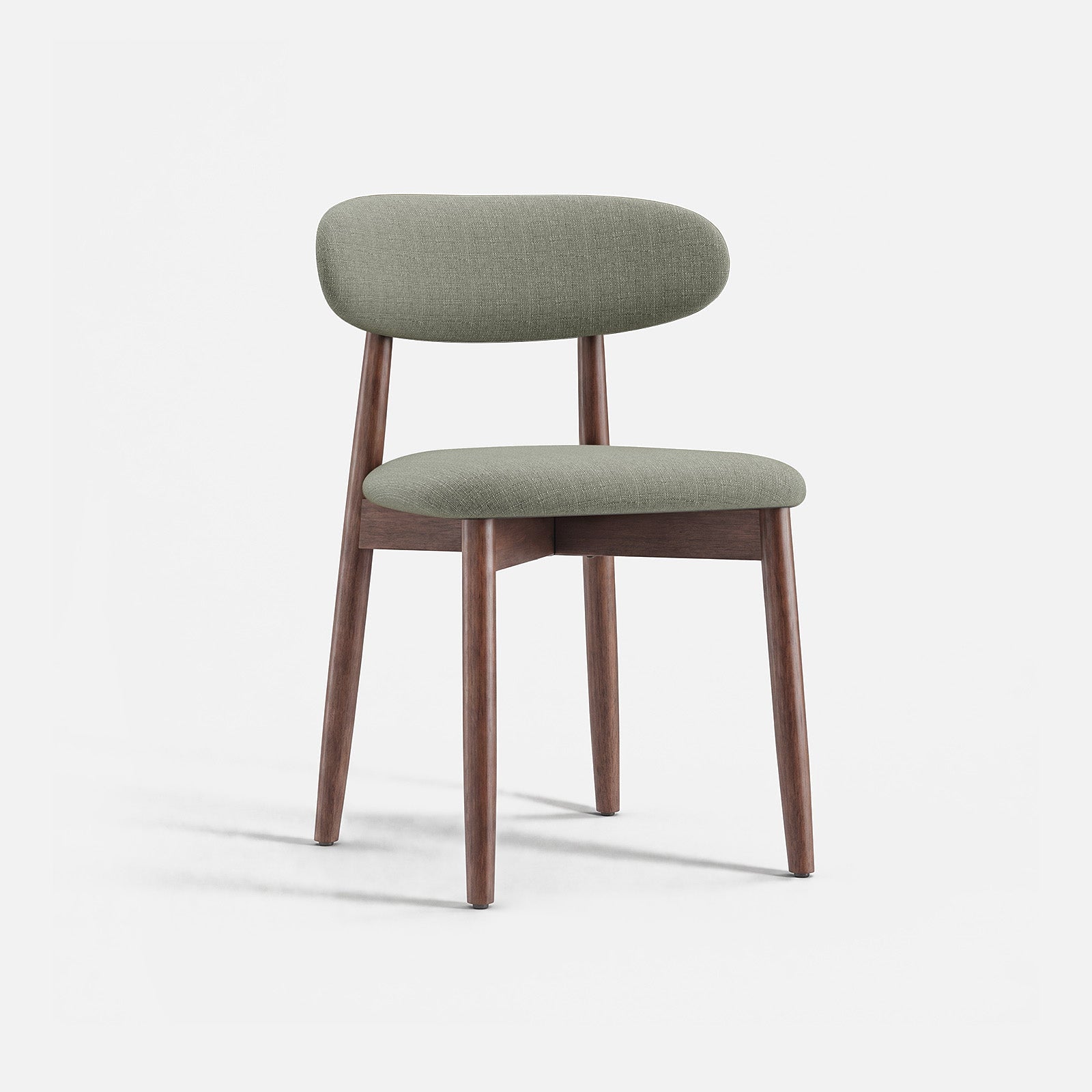 COLAMY NOYA Mid-Century Modern Upholstered Dining Chair - Green / Set of 4 ($79/pc)