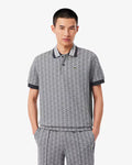 Polo con monogramma grigio chiaro - XXXXL