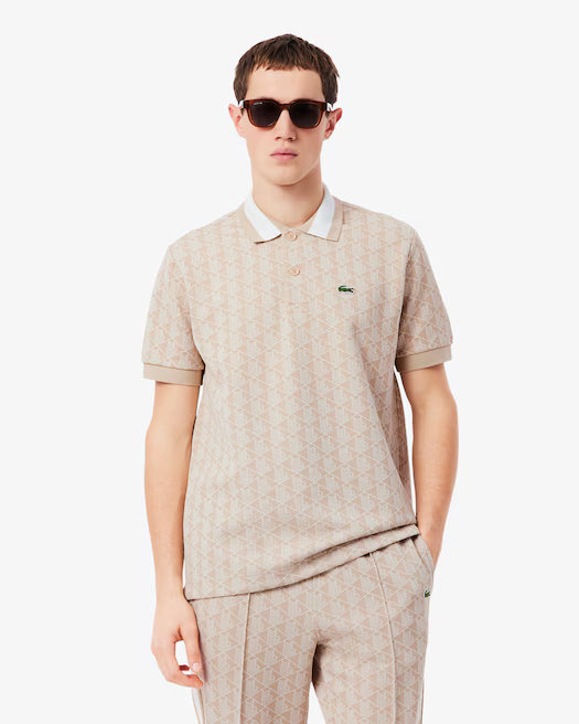 Polo con monogramma beige - XXS