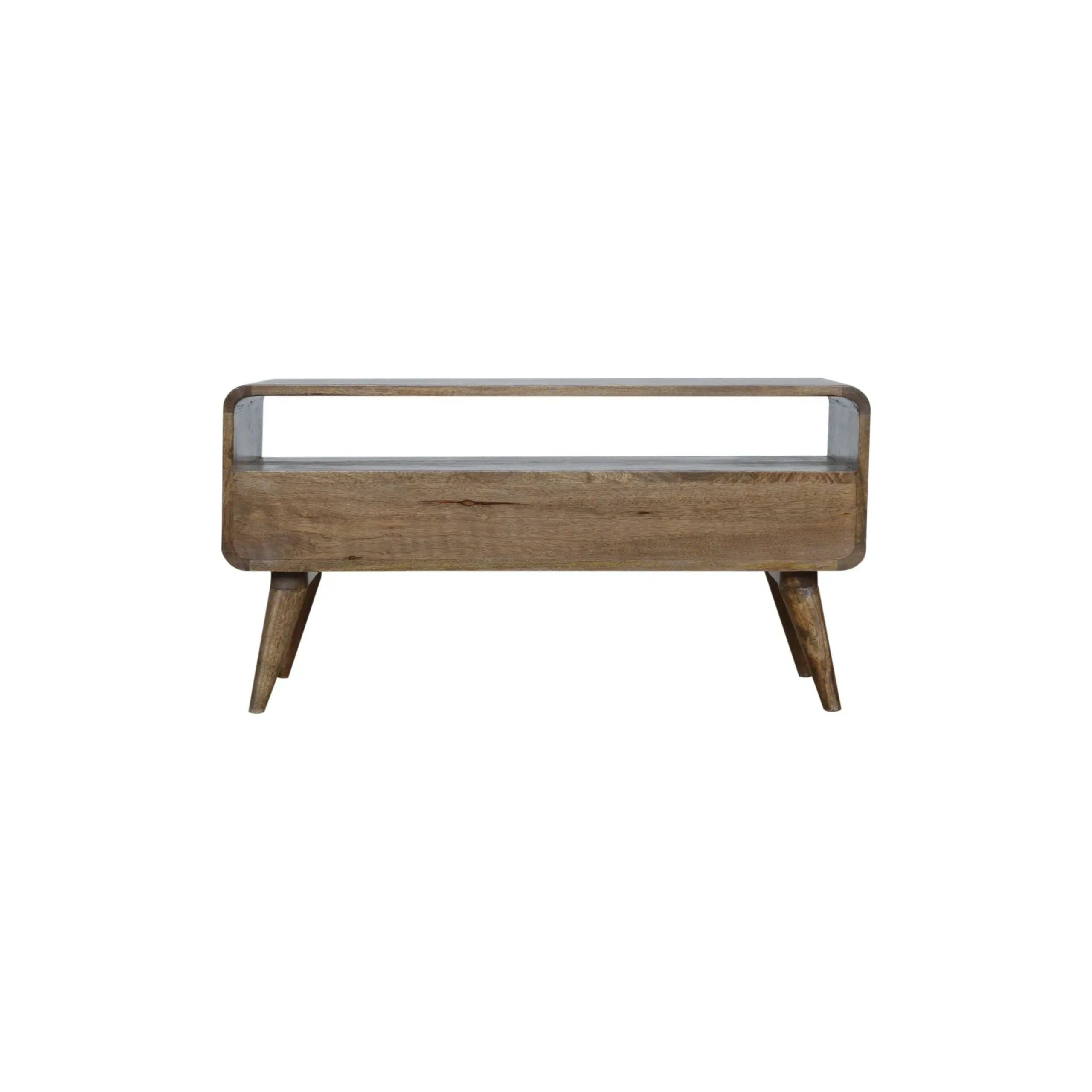Curved Grey Washed Media Unit