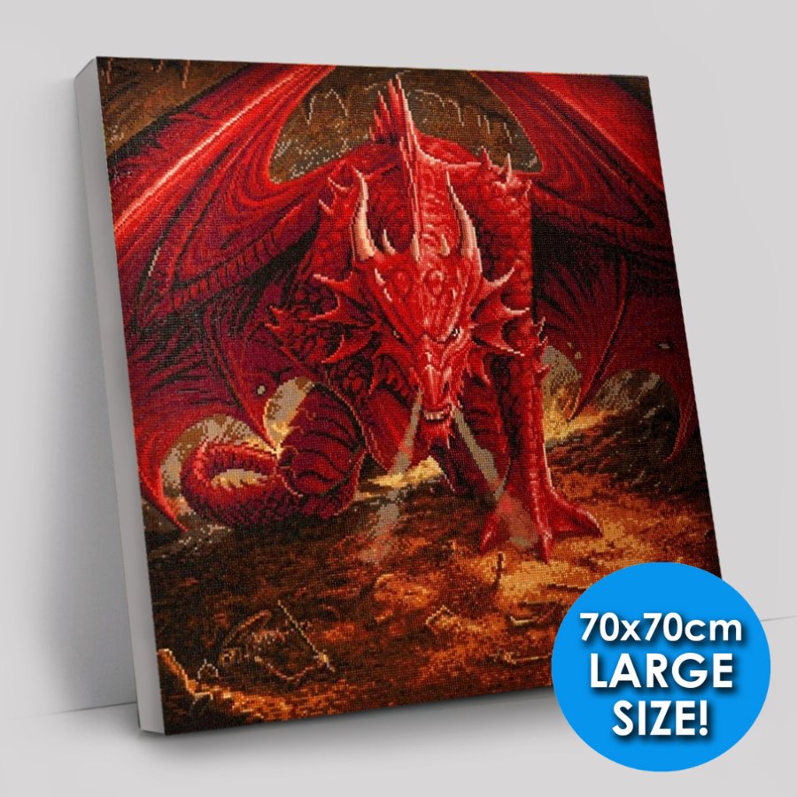 "Dragons Lair" Crystal Art Canvas Kit by Anne Stokes 70x70cm