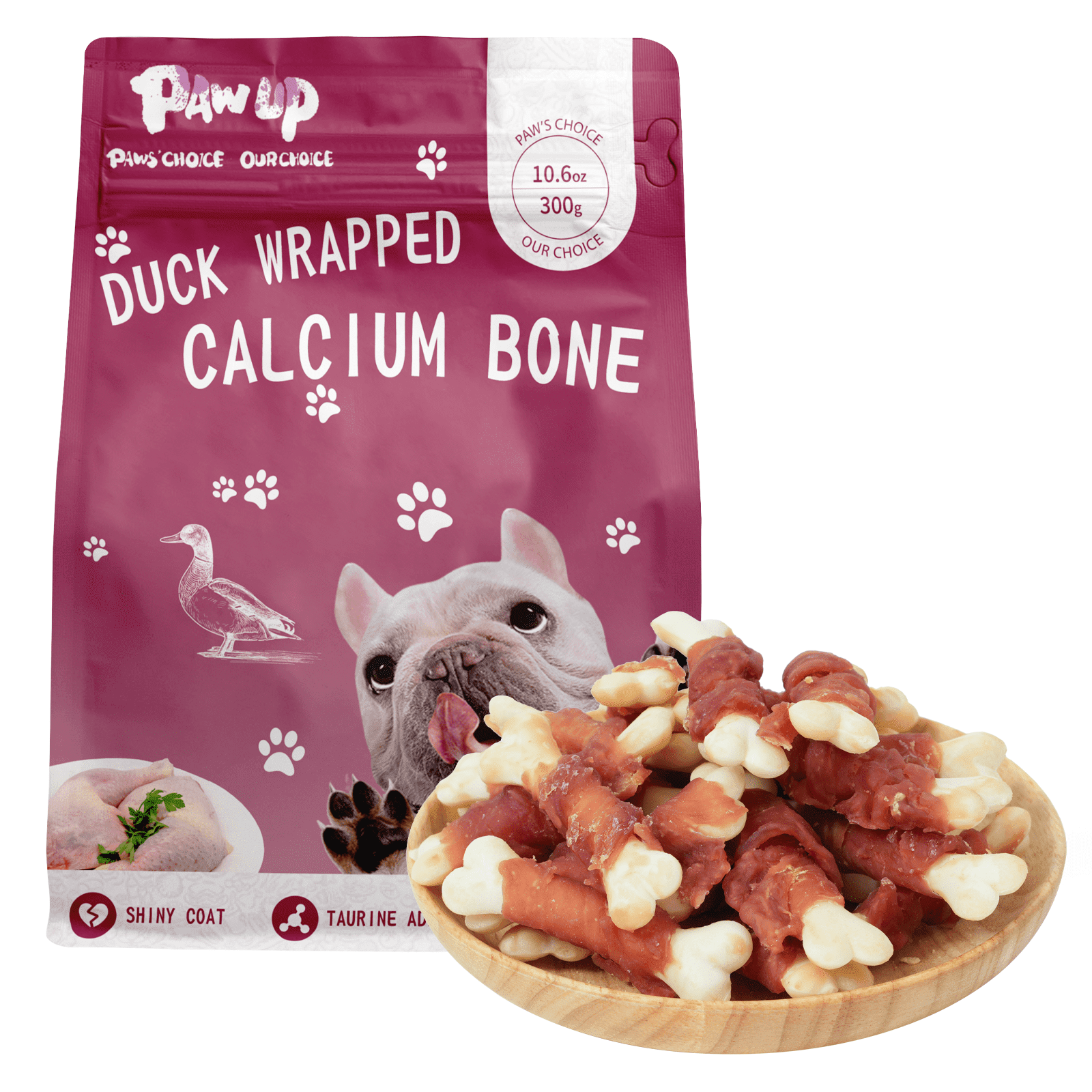 Duck Wrapped Calcium Bone Dog Treats, Rawhide-Free High-Protein Chews for Puppies & Small Dogs, 10.6 oz