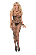 Rose Lace Bodystocking - BLACK / Q/S
