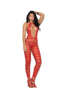Striped Bodystocking - RED / O/S