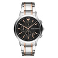 Emporio Armani Renato AR11165 Men's Chronograph Watch – 43mm Black Dial Two-Tone Stainless Steel