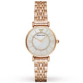Emporio Armani Gianni T-Bar AR1909 Women's Watch – 32mm Mother of Pearl Dial Rose Gold Bracelet