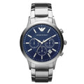 Emporio Armani Renato AR2448 Men's Chronograph Watch – 43mm Blue Dial Stainless Steel Bracelet