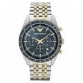 Emporio Armani Tazio AR6088 Men's Chronograph Watch – 46mm Navy Dial Two-Tone Stainless Steel