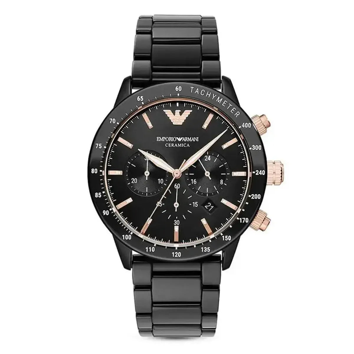 Emporio Armani AR70002 Mario Black Ceramic Men's Chronograph Watch