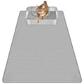 Light Gray Silicone Stripe Cat Litter Mat - 40"x28"