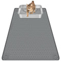 Dark Gray Silicone Stripe Cat Litter Mat - 34"x22"