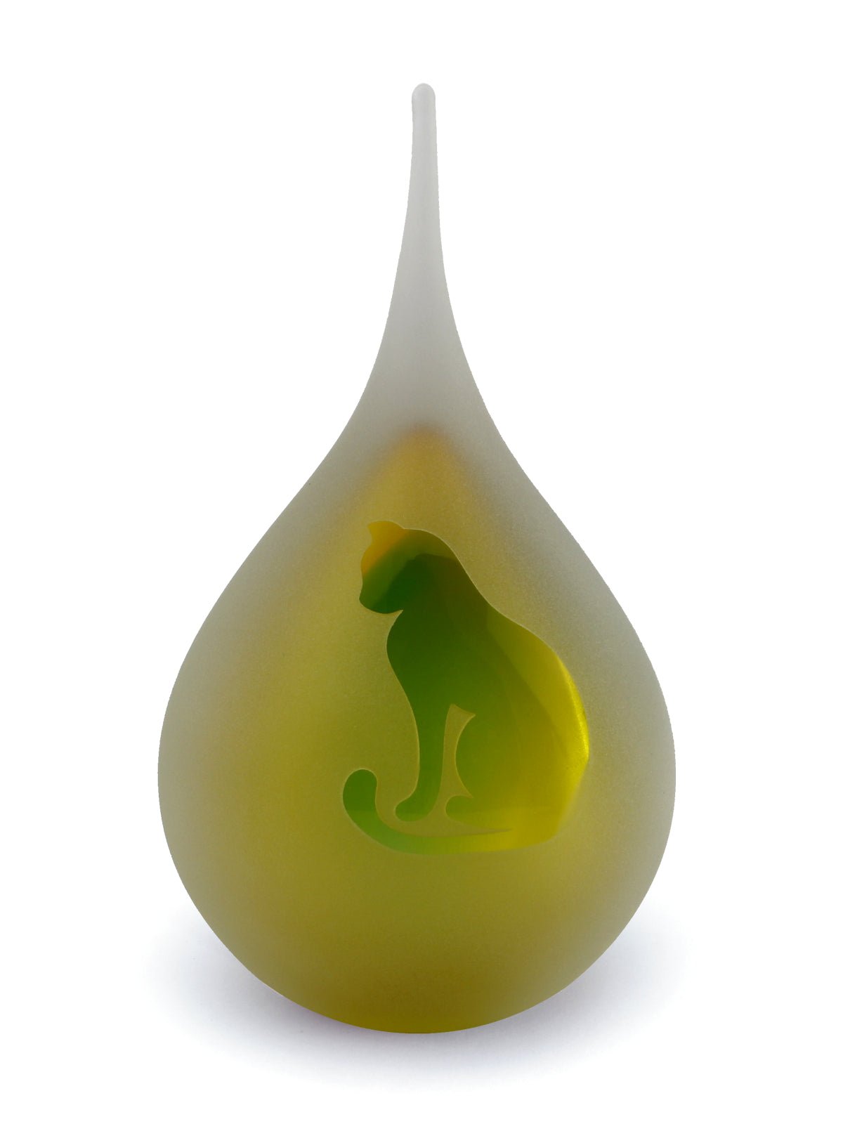 KAT ZITTEND - Frosted druppel medium 280ml - Gold-Green