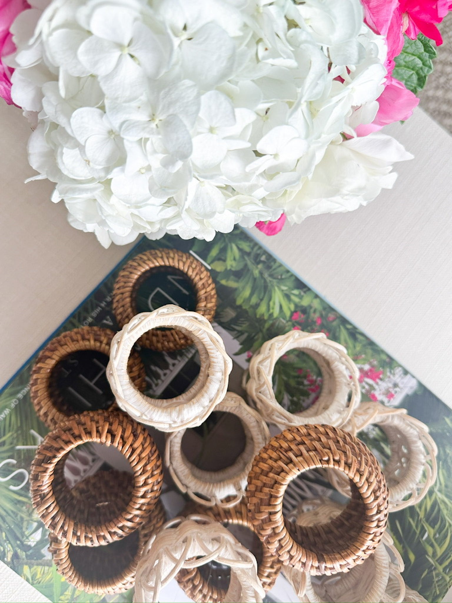 OLD GREENWICH NAPKIN RING - CARAMEL RATTAN
