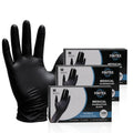 FINITEX Black Nitrile Gloves 6 Mil Exam Grade - 100, 300 & 1000pcs - M (3.3-4.1 inch) / 300pcs