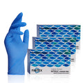 FINITEX Blue Nitrile Gloves 4 Mil Exam Grade - 100, 300 & 1000pcs - XL (4.3-5.1 inch) / 3 Boxes of 300pcs