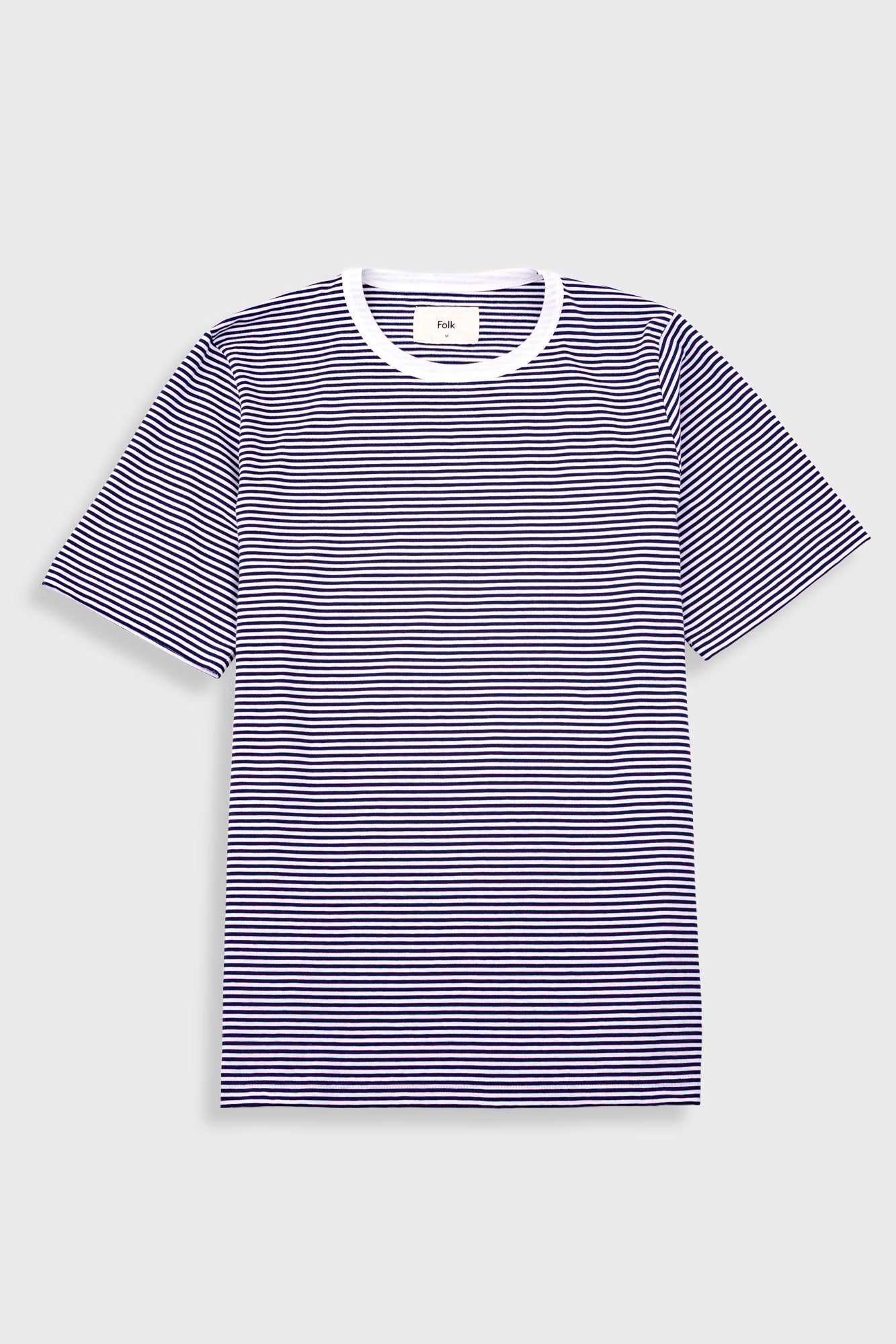 1x1 Striped T-Shirt - Bright Navy / Ecru - L