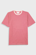 1x1 Striped T-Shirt - Crimson / Stone - M