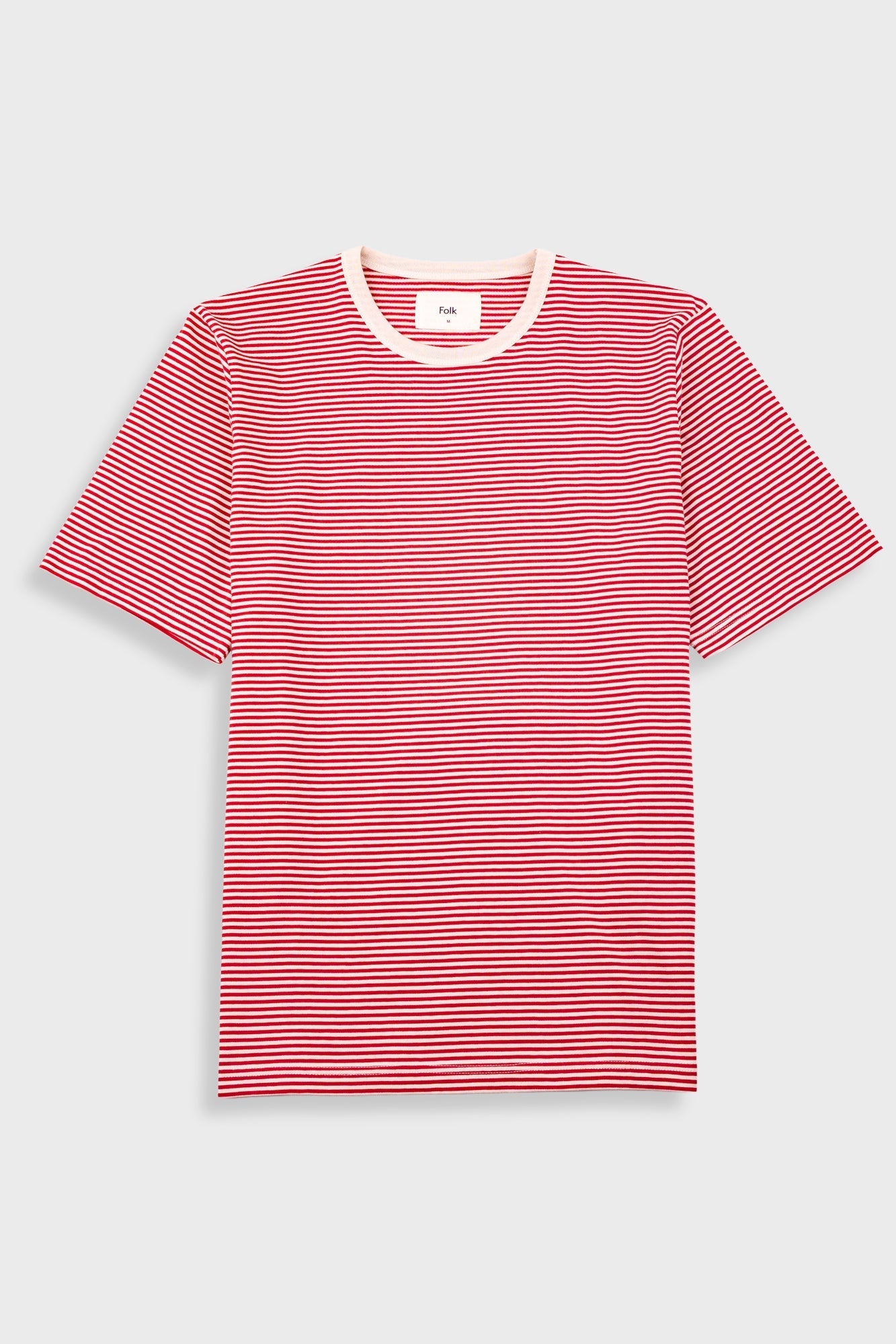 1x1 Striped T-Shirt - Crimson / Stone - XXXL