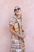 Allie Clutch - Rattan - Navy