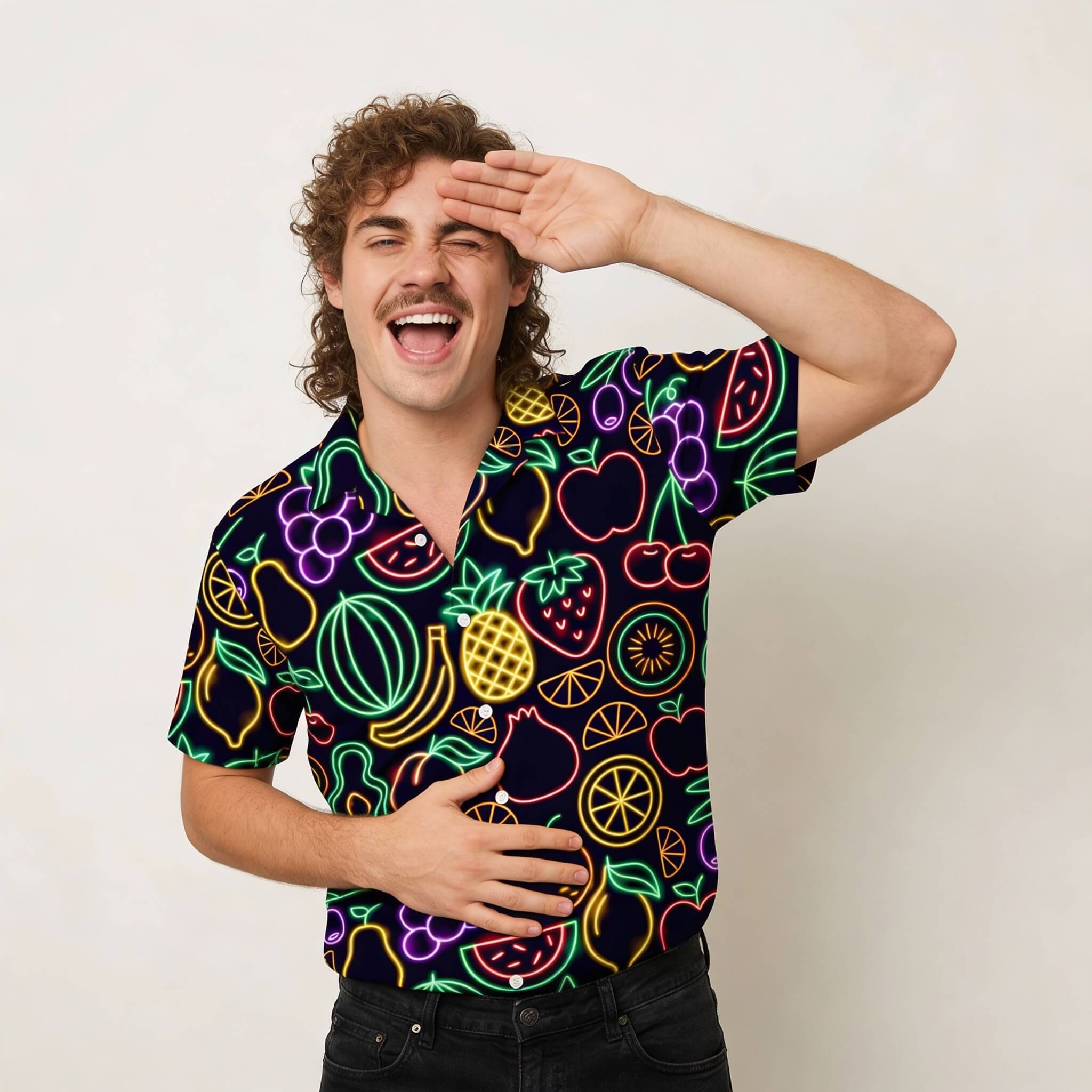 Fluorescent Fruit Fiesta Shirt - 5XL