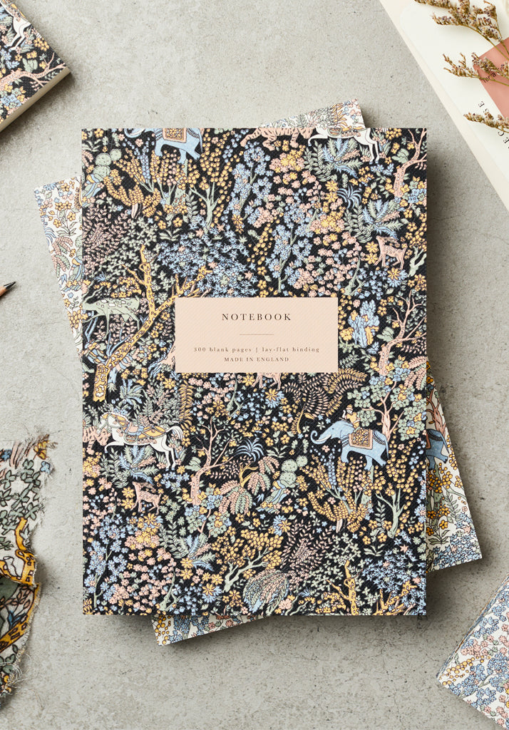 Heirloom Forest Black Print Lay Flat Notebook - One Size