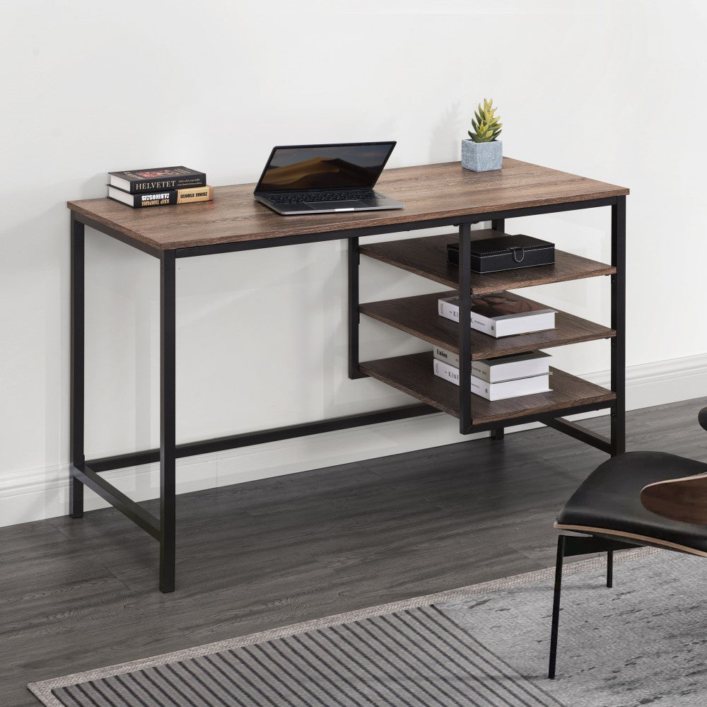 SUNJOY 1.2M Lattimore Desk with 3-Tier Open Shelves