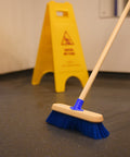 Finest by Hillbrush Household Wooden Broom With Socket & Handle - Soft - Blue PVC / 130cm 28cm 8cm 1.5kg