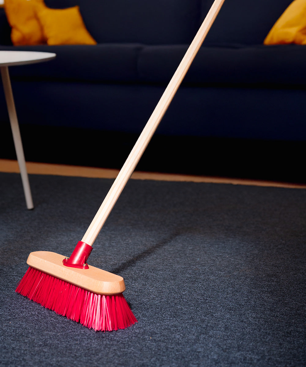 Finest by Hillbrush Household Wooden Broom With Socket & Handle - Stiff - PVC / 130cm 28cm 8cm 1.5kg