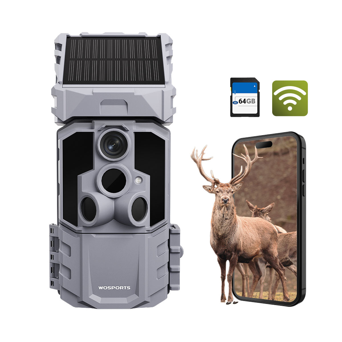 WOSPORTS G600PRO Wi‑Fi Solar Trail Camera