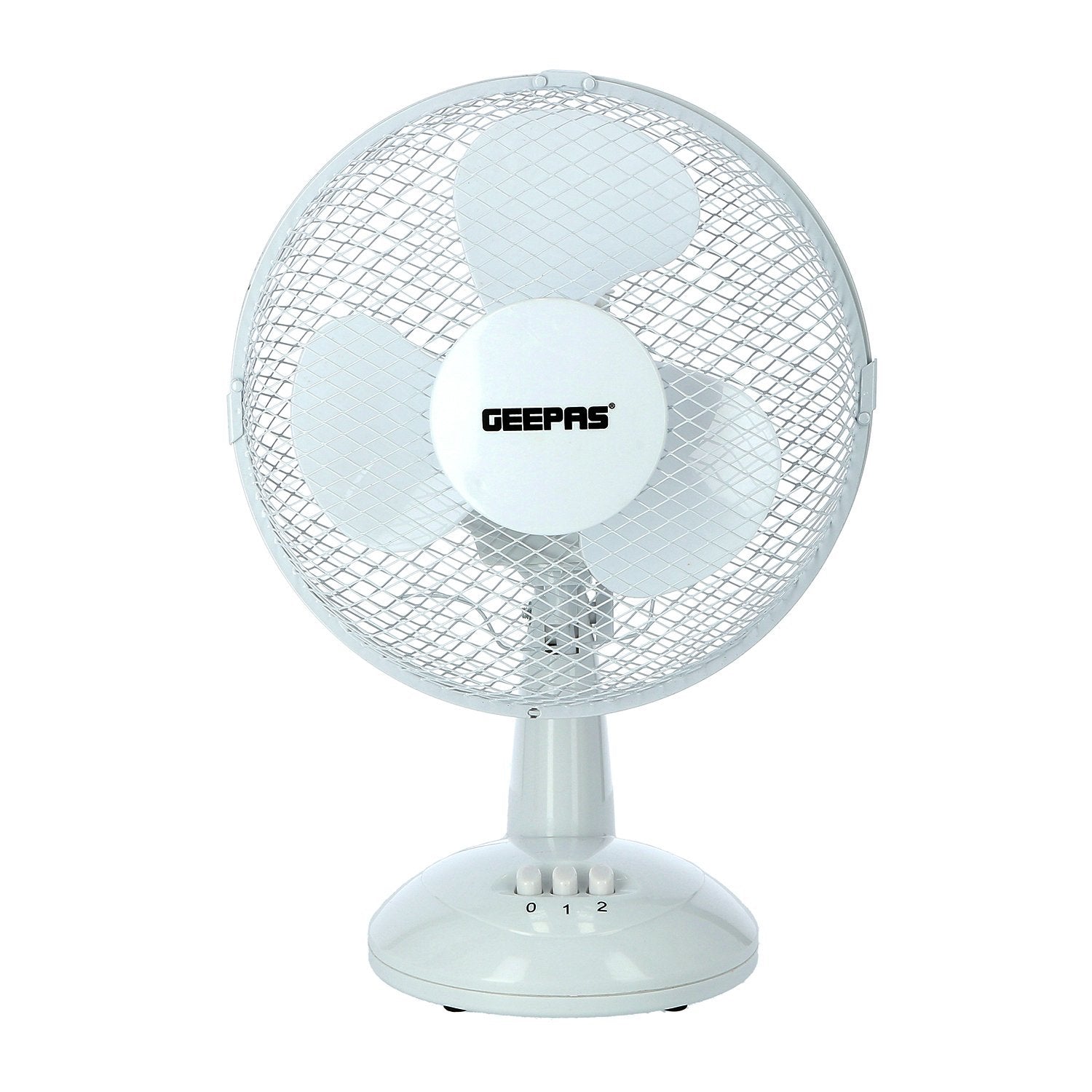 Quiet 9-Inch White Electric Portable Desk Fan