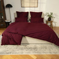 GOTS Renforcé Bettwäsche Set - 155 x 220 + 80x80 cm / Rot