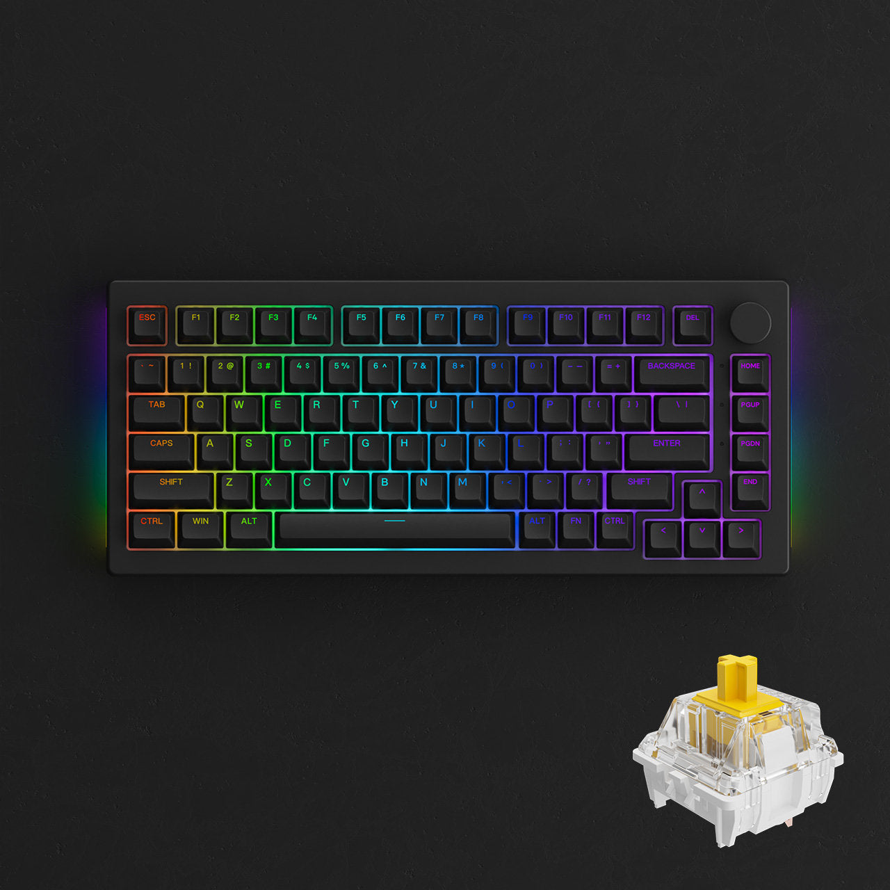 5075S Shine-Through - Black / Gateron Yellow (Lubed)