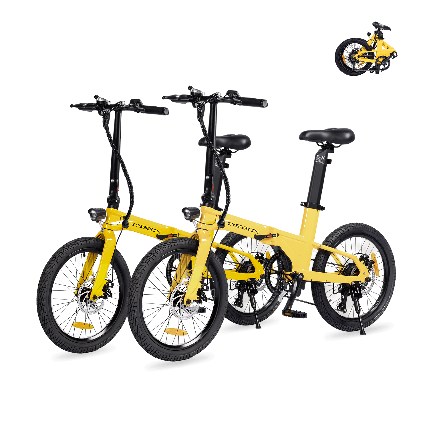 Cyseekin C10 Falt-E-Bike Doppelpack – Perfekt für Paare & Pendler - Gelb + Gelb (2er-Set)