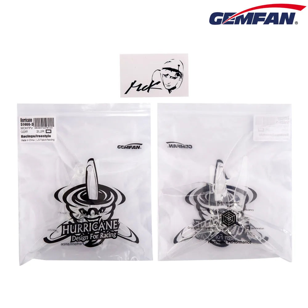 Gemfan Hurricane 51466 Propeller (Set of 8) - Clear