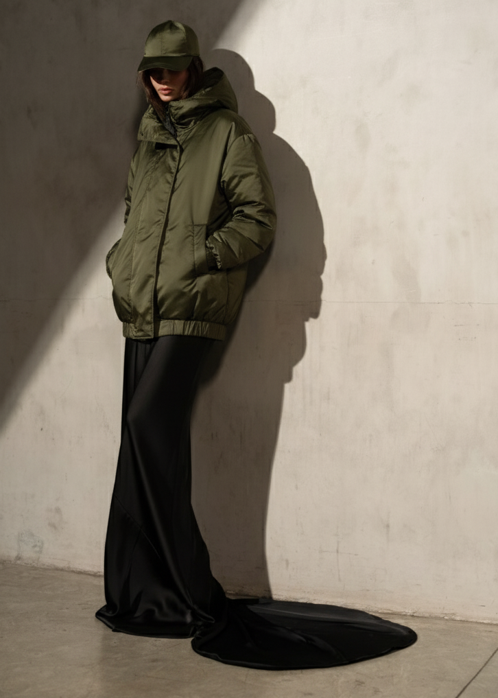 SATEEN BOMBER - Army - M