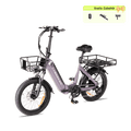Cyseekin C20 Mini Cargo E-Bike für Stadt, Alltag und Pendeln - Grauviolett / Mini-Cargo-Paket – Frontkorb + Gepäckträger