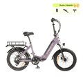 Cyseekin C20 Mini Cargo E-Bike für Stadt, Alltag und Pendeln - Grauviolett / Transport-Paket – mit Gepäckträger