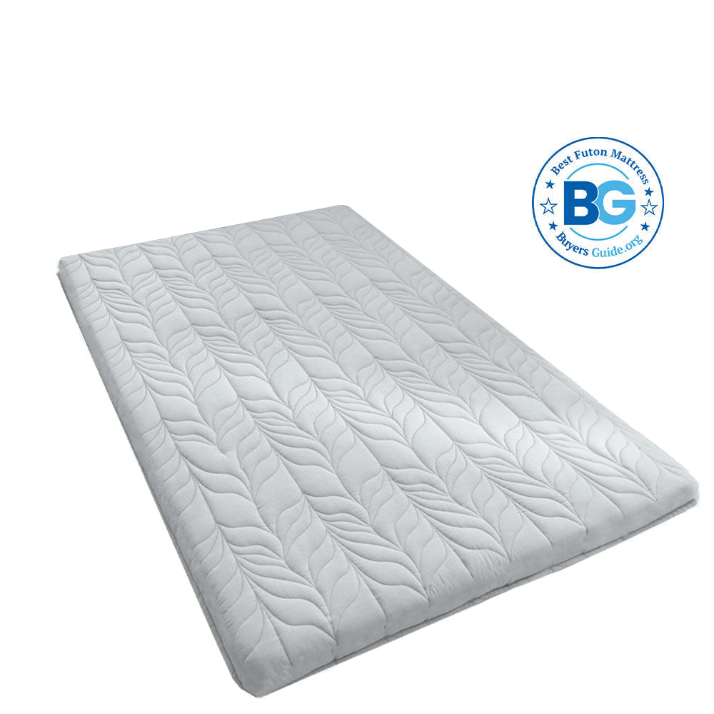 Classic Floor Mattress - Gray / QUEEN: 80"L x 60"W / Wheat Pattern (4 IN)-removable cover