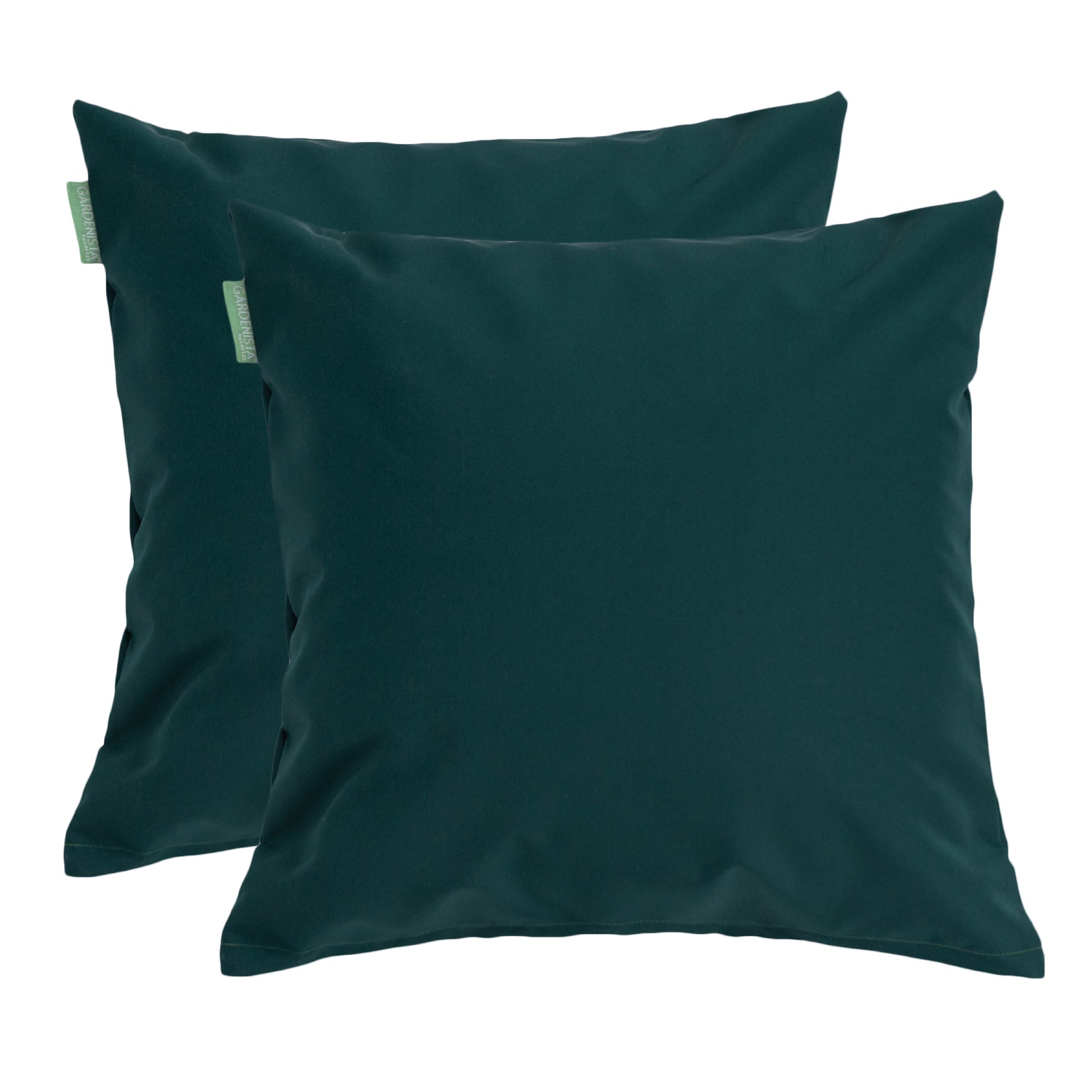 Water Resistant Scatter Cushions Outdoor Square Pillow Chair Cushion - Green / Pack of 2