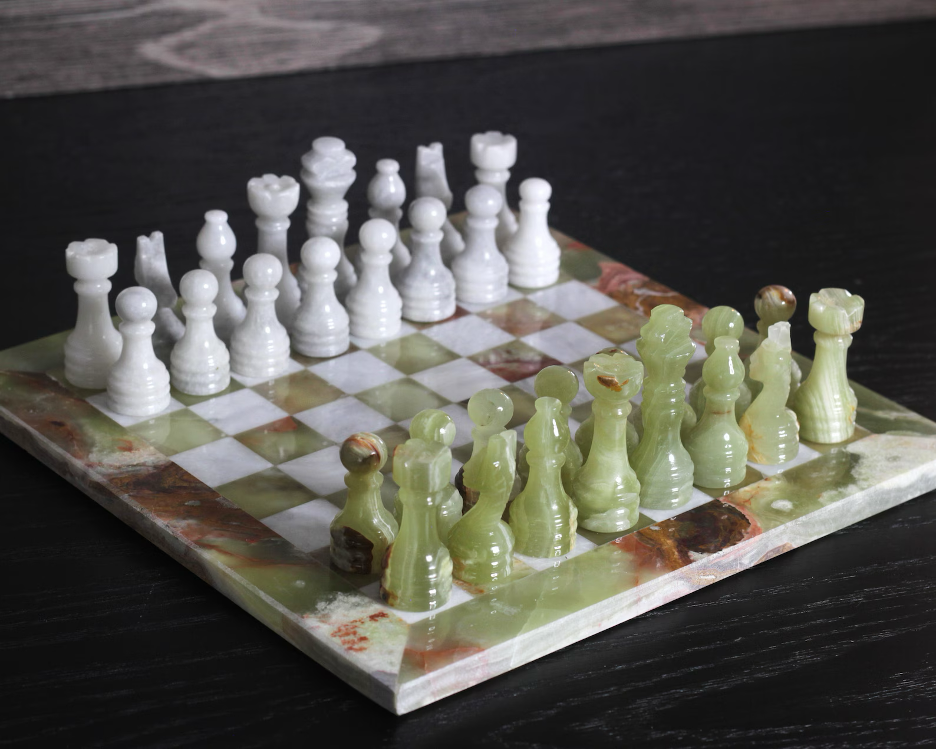 Green Onyx Marble Chess Set - 16"