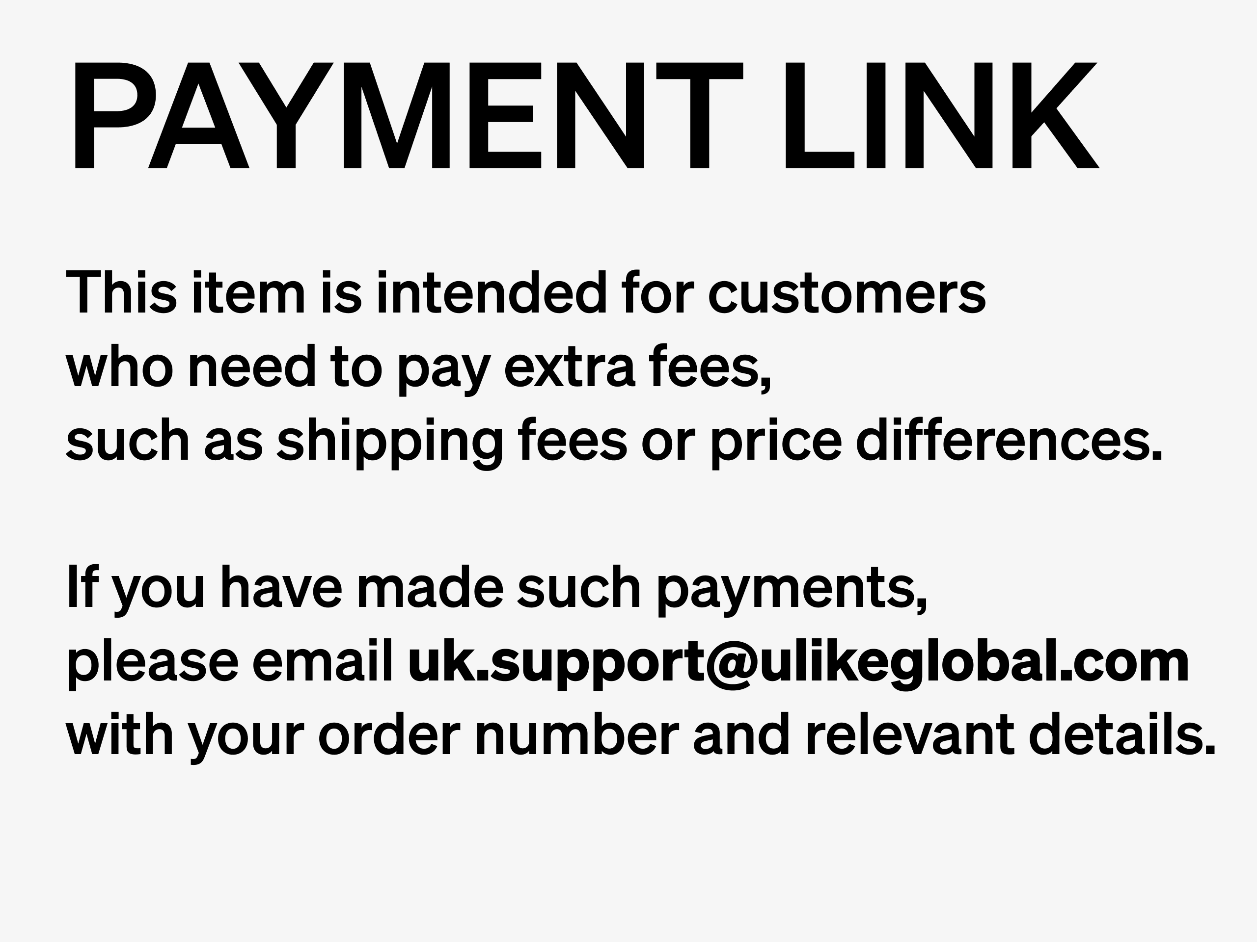 Extra Payment Link - 50 GBP