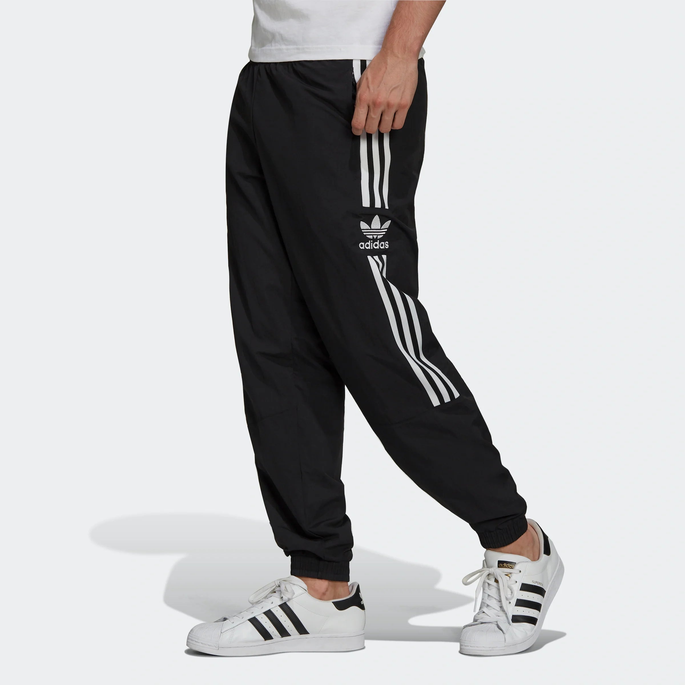 Adidas Classics Lock-Up Trefoil Track Pants - Black / White - S / Schwarz / 100% recyceltes Nylon