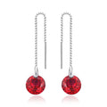 Exquisite 5.5Ct Created Ruby Drop Earrings in S925 Sterling Silver - The Perfect Gift for Sophisticated Women