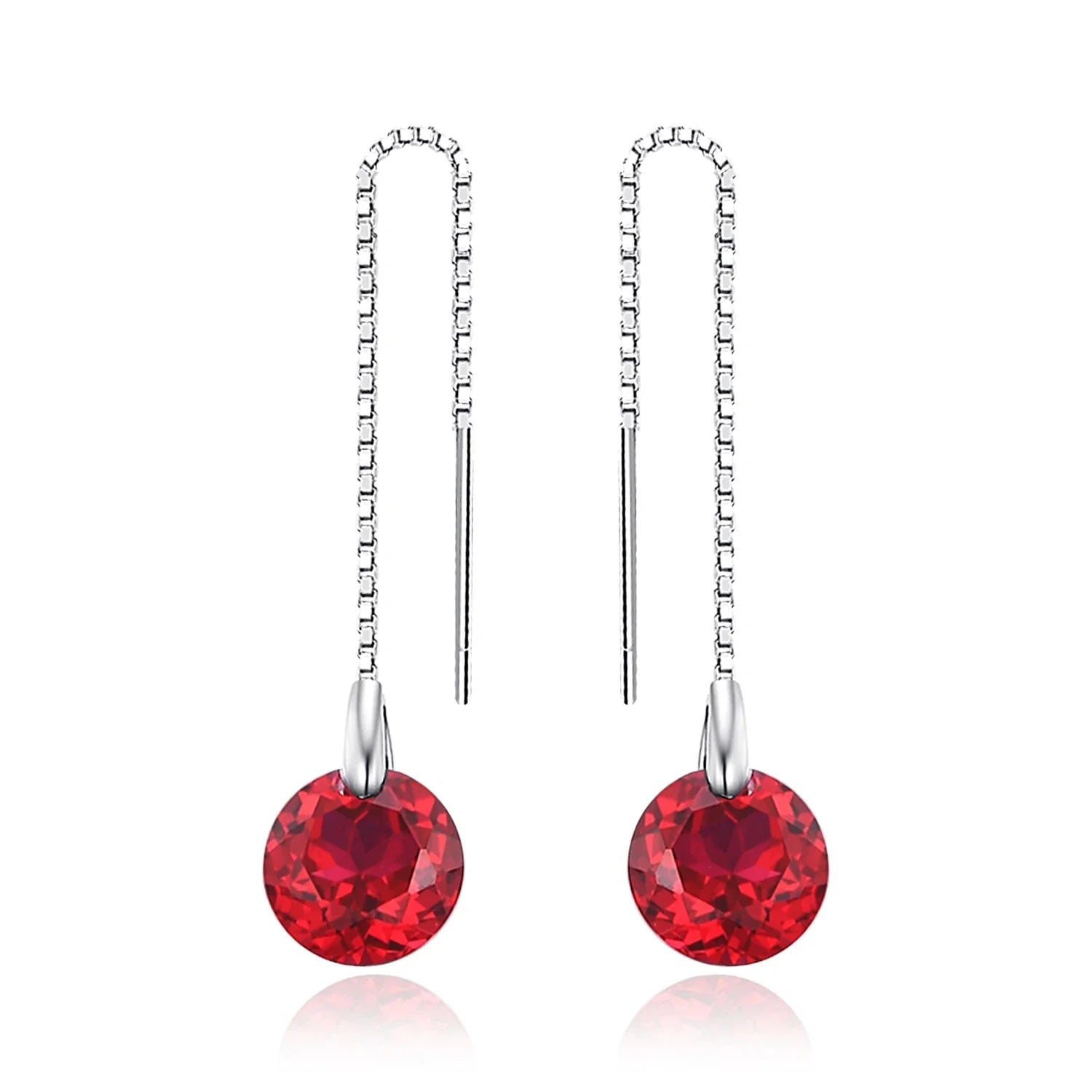 Exquisite 5.5Ct Created Ruby Drop Earrings in S925 Sterling Silver - The Perfect Gift for Sophisticated Women