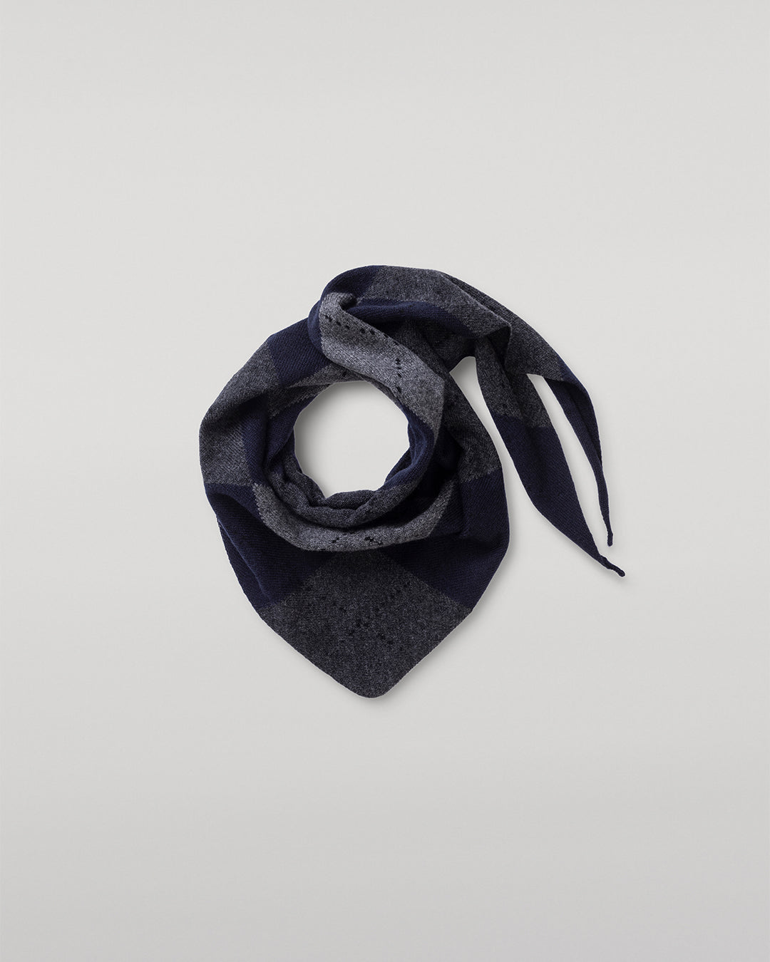 Clan Dark Navy Argyle Cashmere Bandana