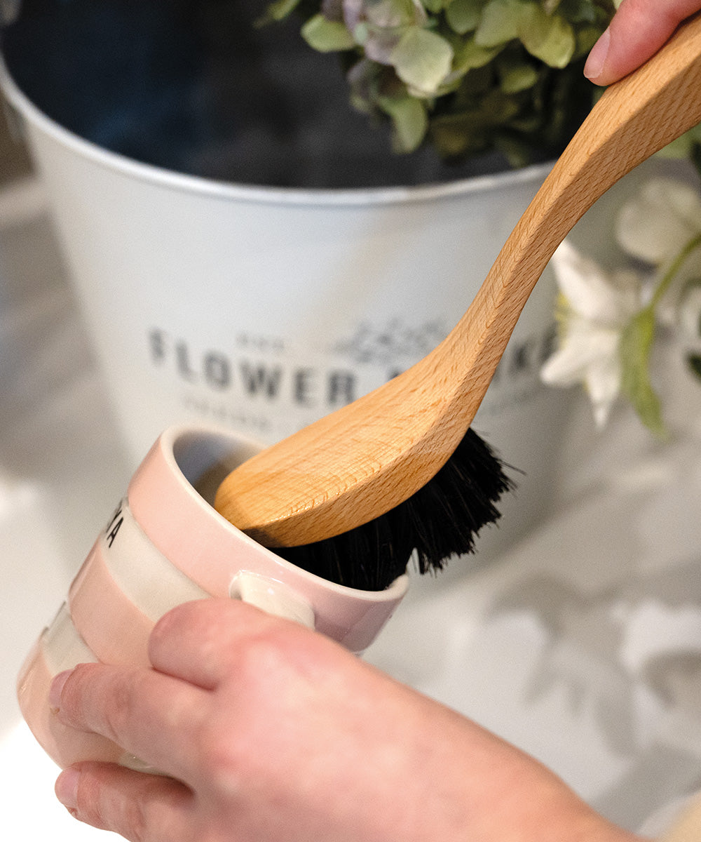 Natural by Hillbrush Dish Brush - Soft - 100% FSC® Certified Beechwood / Horse Hair / 5.5cm 25.5cm 5cm 0.054kg